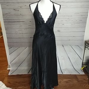 Long vintage satin and lace lingerie slip